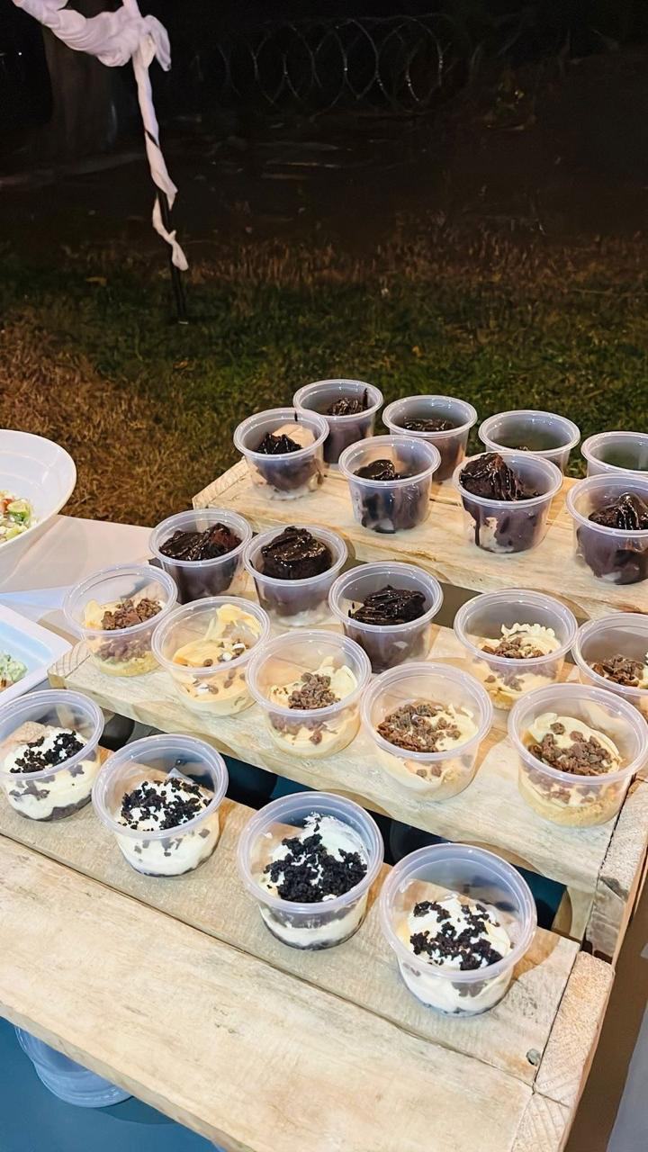 Dessert cups for event catering by Eats By Penelope