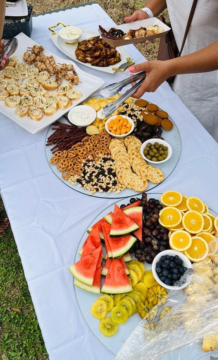 Fruit and snack platters at a catered event in Barberton