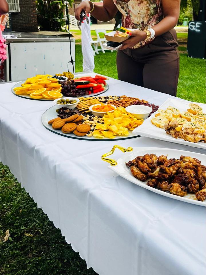 Outdoor function catering in Mpumalanga with a grazing table